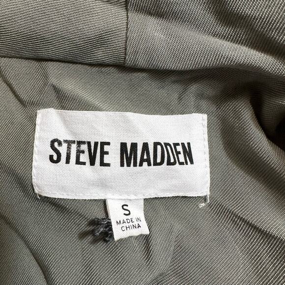 Steve Madden New Women's Drape Collar Open Front Jacket Coat Duster Green Small - Picture 9 of 11